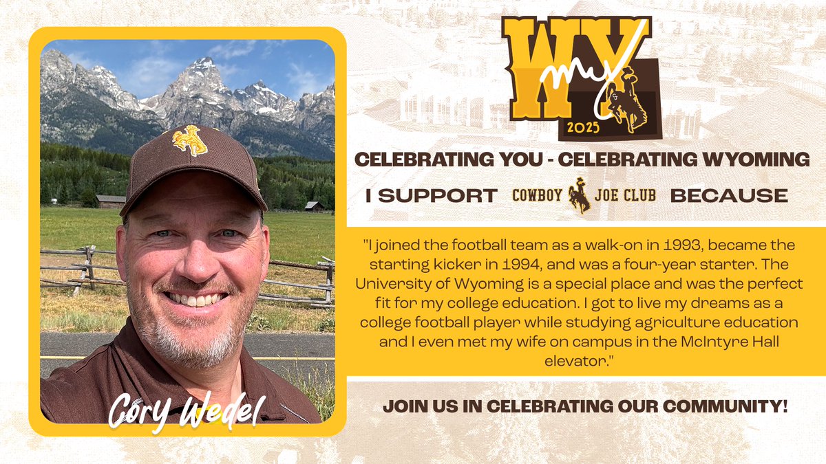 My WY Mondays 🤠💛

It’s more than just sports—it’s about pride, tradition, and investing in the future. Each week, CJC members share what motivates their support. These previous student-athletes keep the momentum going, and we're proud of their commitment to UW Athletics.