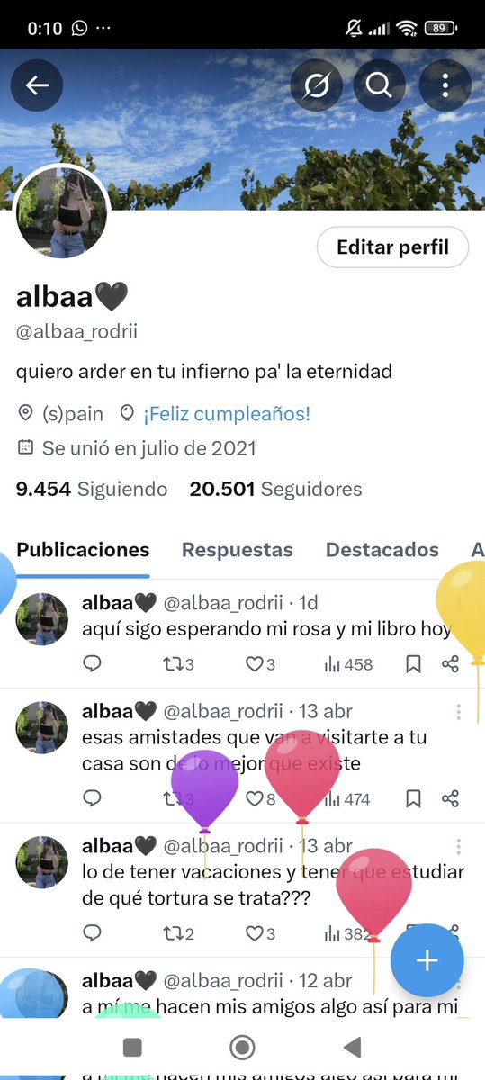 tengo globitos hoy :))