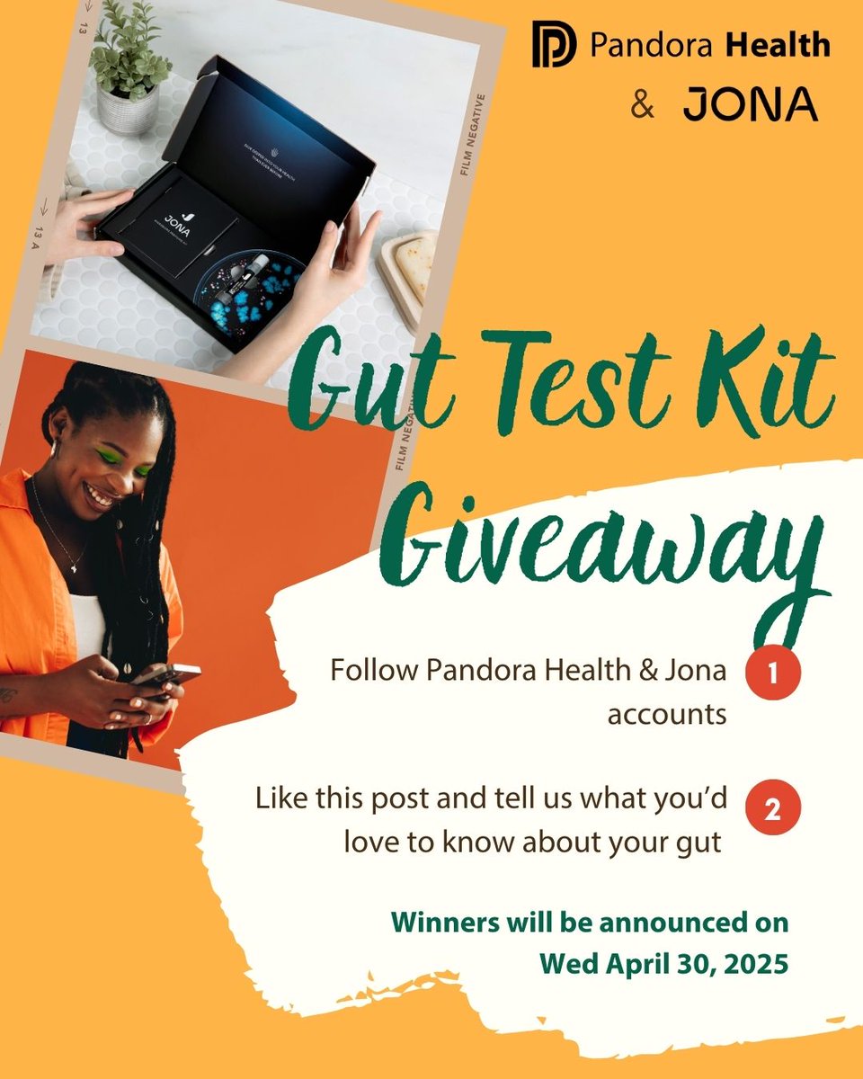 Pandora Health (@pandora_health) on Twitter photo We're partnering with <a href="/Jona_health/">jona_health</a>! Win a FREE gut microbiome test + 1:1 Gut Guru consult 💬+ Get a personalized gut plan 💜
To enter:
- Follow <a href="/Pandora_Health/">Pandora Health</a> & <a href="/Jona_health/">jona_health</a>
- RT this
- Comment what you’d love to learn about your gut!
Winner: 30 April 25
#GutHealth #Giveaway We're partnering with <a href="/Jona_health/">jona_health</a>! Win a FREE gut microbiome test + 1:1 Gut Guru consult 💬+ Get a personalized gut plan 💜
To enter:
- Follow <a href="/Pandora_Health/">Pandora Health</a> & <a href="/Jona_health/">jona_health</a>
- RT this
- Comment what you’d love to learn about your gut!
Winner: 30 April 25
#GutHealth #Giveaway