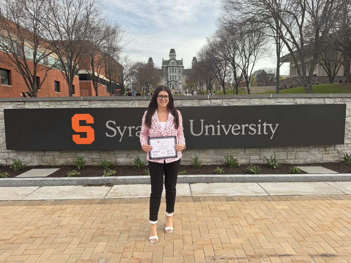 EmanTadros's tweet photo. Honored to receive this award. @SUFalkCollege @SyracuseU 🧡 https://t.co/IhbMGm9NC5
