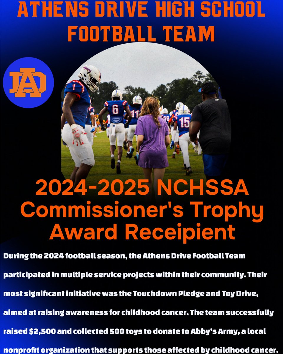 We’re incredibly honored and grateful to receive the 2024-2025 NCHSSA Commissioner’s Award!