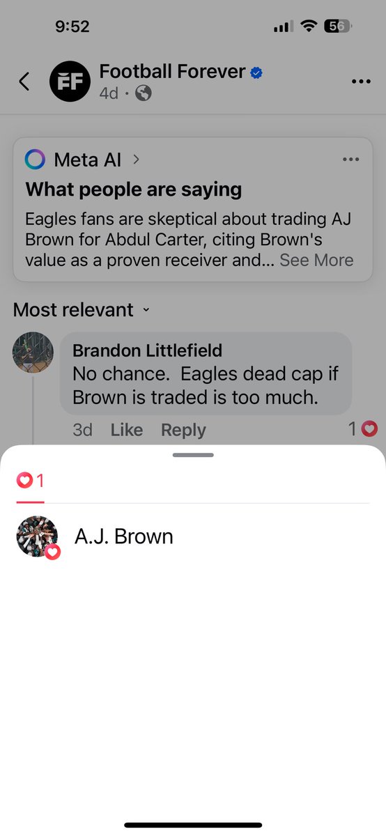 OffBrandFlakes's tweet photo. AJ Brown doesn’t think he’s getting traded during the draft tonight #EaglesDraft #Eagles #DraftDay #GoBirds @Eagles @espn @nfltrade_rumors @NFL @nflnetwork https://t.co/SIHcfGbbgT