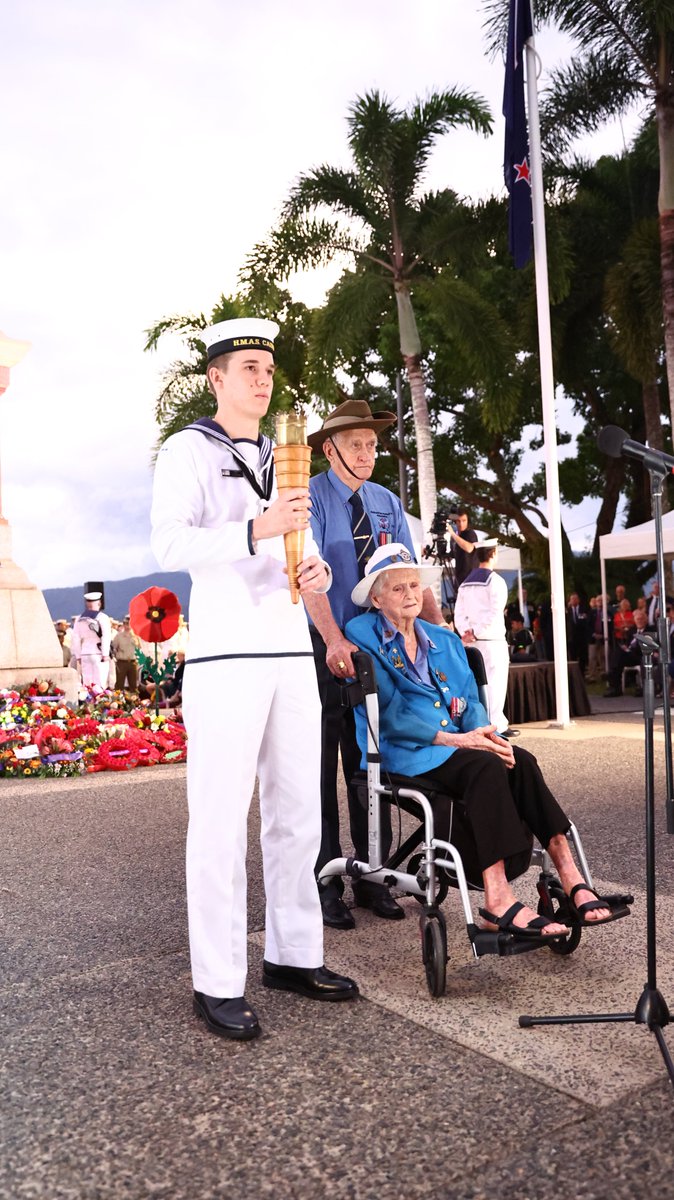 Anzac Day dawn service commemorations at the Cairns Esplanade this morning.