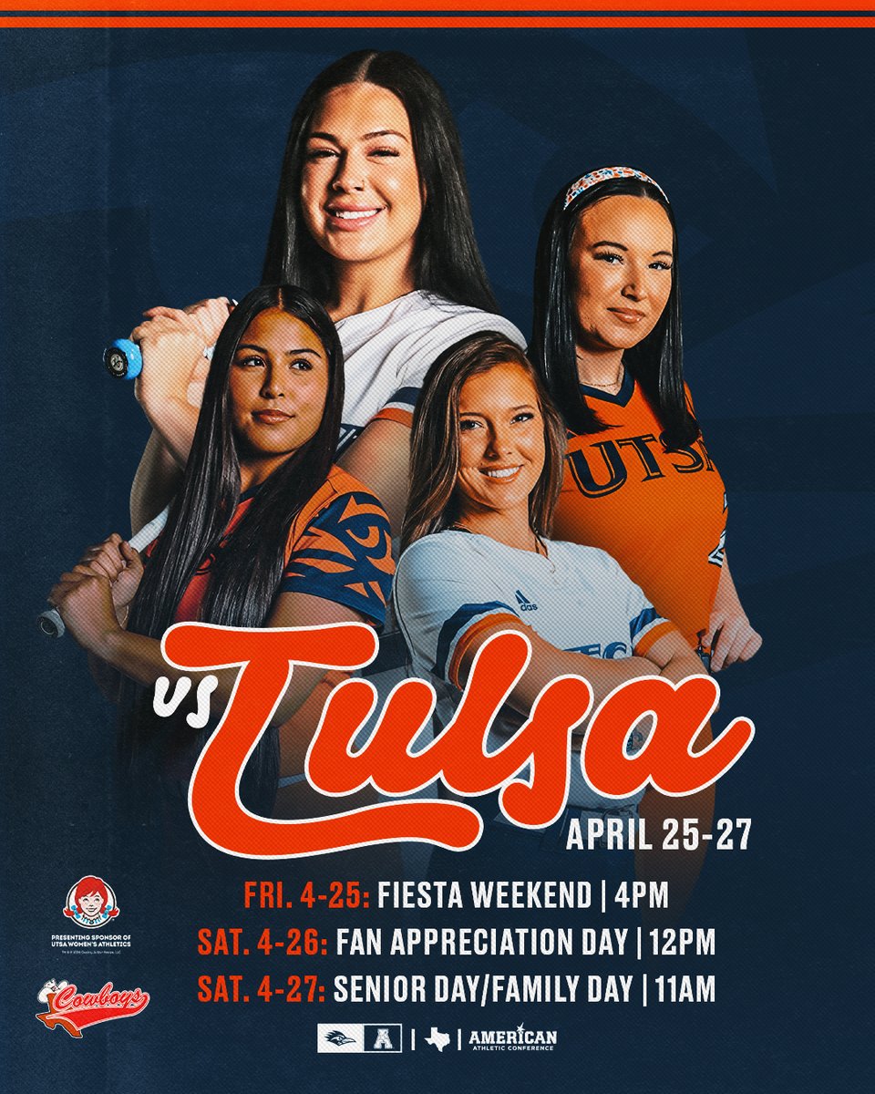 UTSA is set to host Tulsa across Senior Weekend! 

🔗utsa.pro/3YPwukH

#BirdsUp 🤙 | #LetsGo210 | #PluckEm 🪶