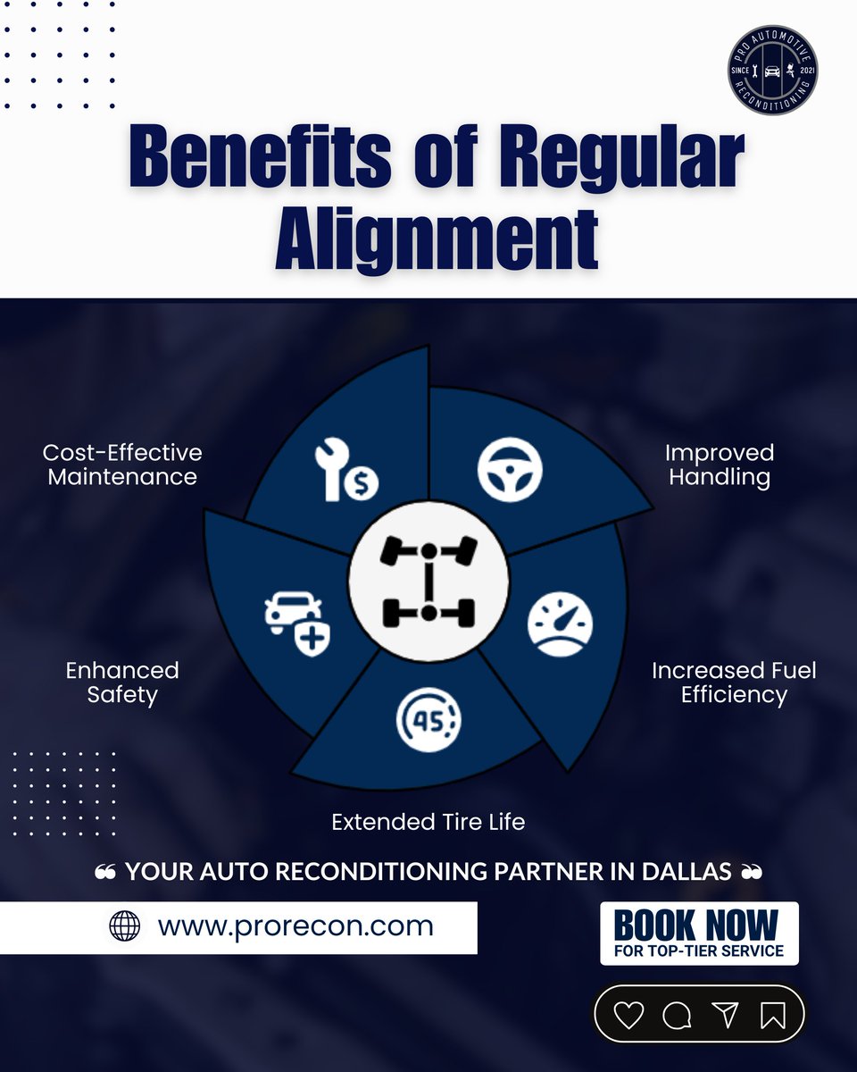 proautorecon's tweet image. Straight roads ahead! Discover how proper vehicle alignment boosts performance, saves fuel, and protects your tires.
Your #AutoReconditioning Partner in #Dallas.
📍 Schedule your alignment check today
#VehicleAlignment #AutoCareDallas #FleetMaintenance #DallasMechanic #AutoMotive