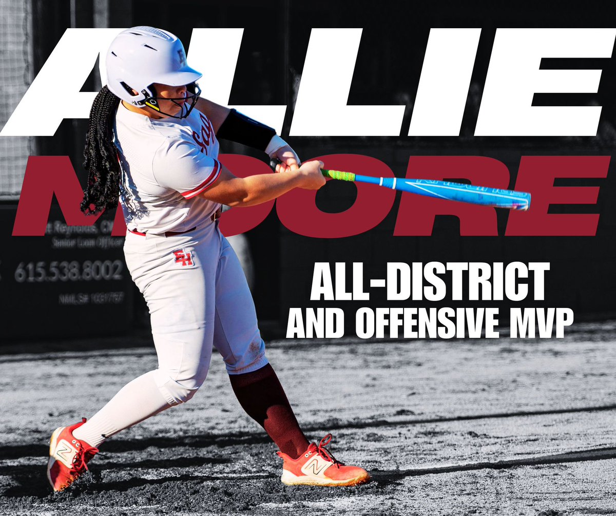 EHCS Athletics (@ehcsathletics) on Twitter photo 8th grader Allie Moore named to <a href="/TnDIIAthletics/">Division II</a> District 4 All District team. Also named District Offensive MVP. AVG .636/SLG 1.455/HR 6/RBI 19. 8th grader Allie Moore named to <a href="/TnDIIAthletics/">Division II</a> District 4 All District team. Also named District Offensive MVP. AVG .636/SLG 1.455/HR 6/RBI 19.
