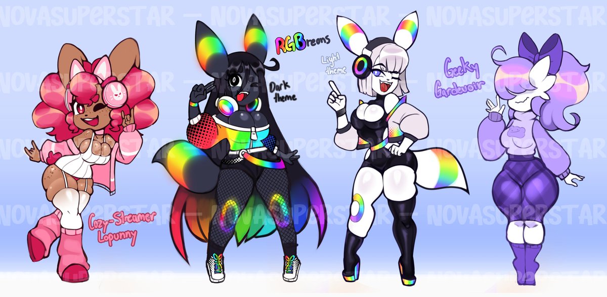NovaSuperstar on 🦋 BSky 🦋 (@novasuperstar30) on Twitter photo 🌟 Can you guess this adopt batch's topic? UwU 🌟
(rewards available!)
Lopunny 🌸 Cozy Streamer 🌸ych.commishes.com/auction/show/4…
📚 Nerdy Gardevoir 📚 ych.commishes.com/auction/show/4…
🤍🌈RGBreon (Light Mode)🌈🤍 ych.commishes.com/auction/show/4…
🖤🌈RGBreon ( Dark Mode )🌈🖤 ych.commishes.com/auction/show/4… 🌟 Can you guess this adopt batch's topic? UwU 🌟
(rewards available!)
Lopunny 🌸 Cozy Streamer 🌸ych.commishes.com/auction/show/4…
📚 Nerdy Gardevoir 📚 ych.commishes.com/auction/show/4…
🤍🌈RGBreon (Light Mode)🌈🤍 ych.commishes.com/auction/show/4…
🖤🌈RGBreon ( Dark Mode )🌈🖤 ych.commishes.com/auction/show/4…