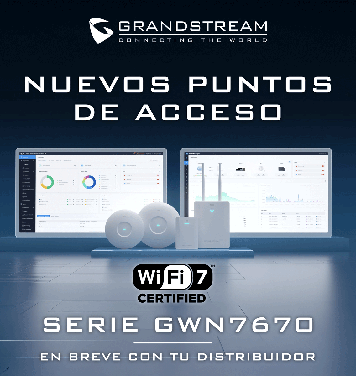 🚀 ¡Ya llegó el Wi-Fi 7 de Grandstream! Descubre la nueva Serie GWN7670!
La próxima generación de Wi-Fi está aquí, conoce todo sobre la serie 👇 
hubs.la/Q03jPWTQ0