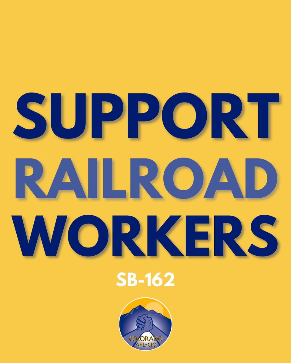 AFLCIOCO's tweet photo. SB-162 is an important railroad worker safety bill that helps communities respond to emergency situations. Please take one minute and send a letter to Colorado reps to support this crucial bill! https://t.co/1cAnfeNlAu https://t.co/GY1aAX9sUh