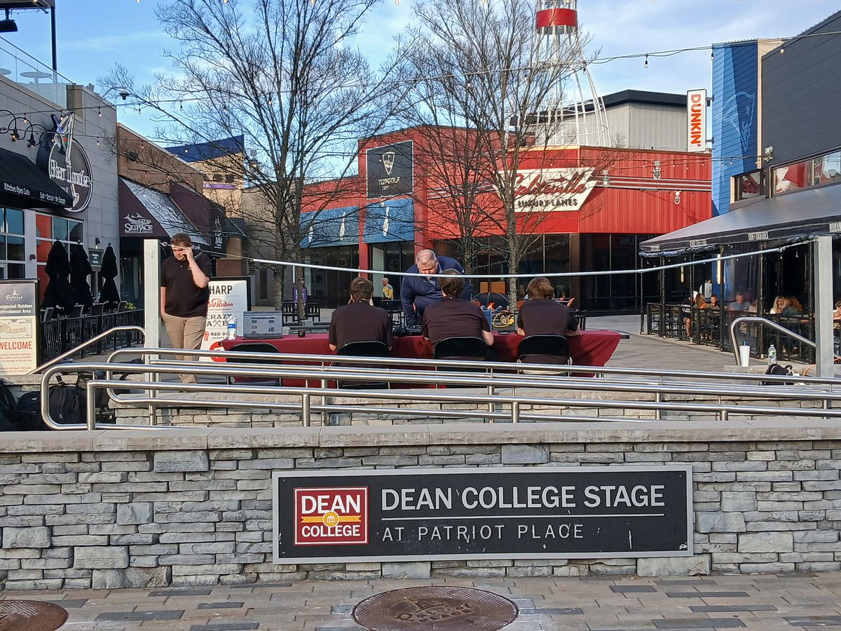 JRbroadcaster's tweet photo. A big night all the way around! 
The 2025 #NFLDraft + LIVE coverage on @WGAOPower88 from @dc_broadcasting at @PatriotPlace in Foxboro!
Thanks to our academic partners from the @Patriots! #thedeandifference #NFLDraft2025 https://t.co/2dEGqZuNOz