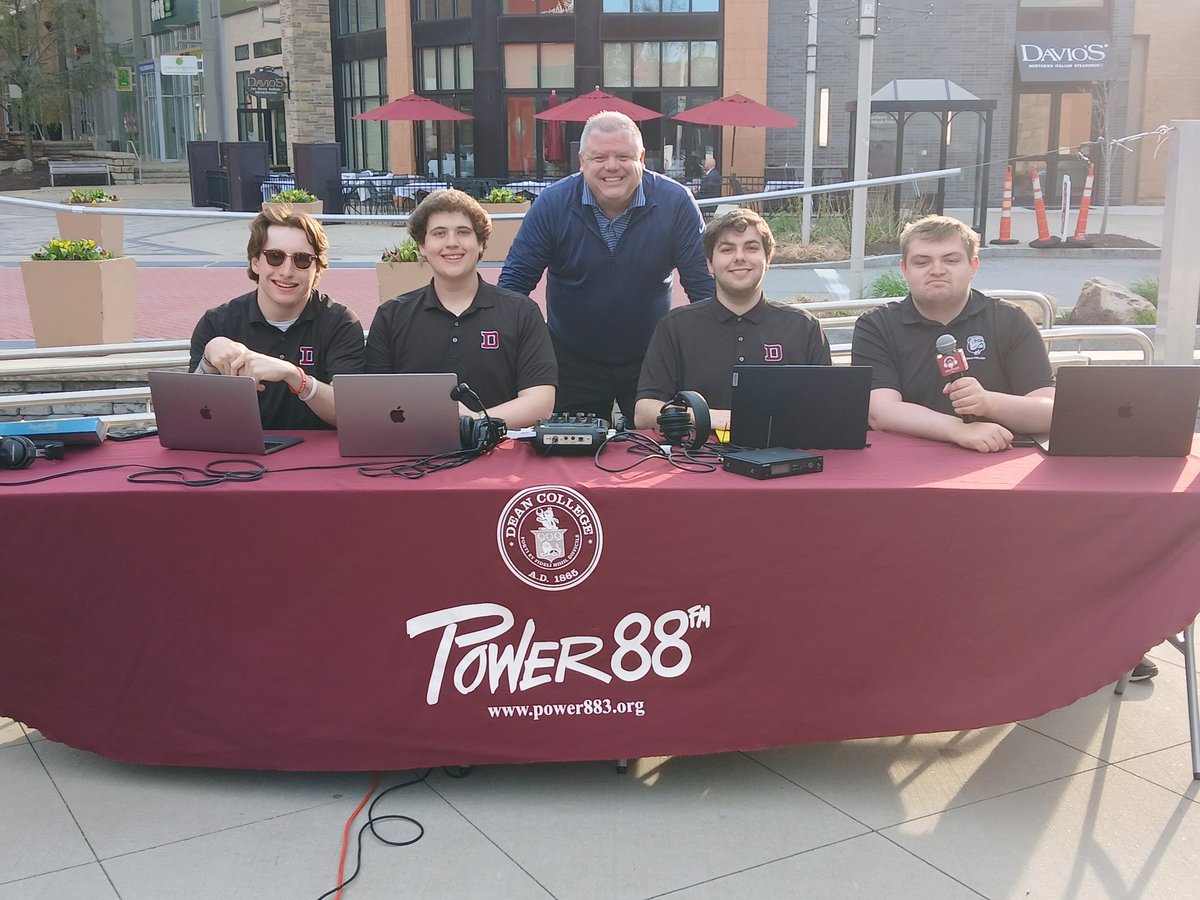 JRbroadcaster's tweet photo. A big night all the way around! 
The 2025 #NFLDraft + LIVE coverage on @WGAOPower88 from @dc_broadcasting at @PatriotPlace in Foxboro!
Thanks to our academic partners from the @Patriots! #thedeandifference #NFLDraft2025 https://t.co/2dEGqZuNOz