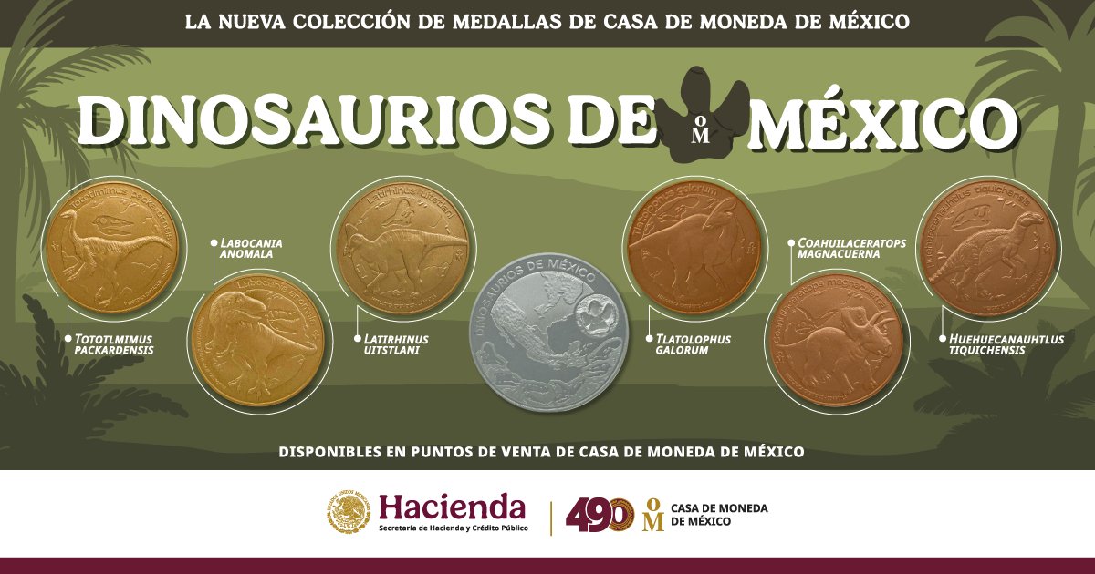 CasadeMonedaMx's tweet image. 🦖 ¡La nueva Colección de Medallas de la Casa de Moneda de México ya está aquí! Después de 65 millones de años… Descubre a los dinosaurios como nunca antes.