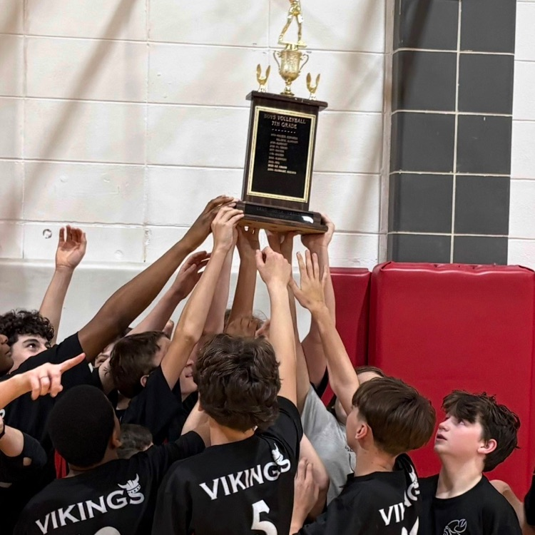 Tonight, Albright's 7th grade boys volleyball team earned us our 4th Conference Championship this year! It's a great time to be a Viking!!! ❤️🏐🖤