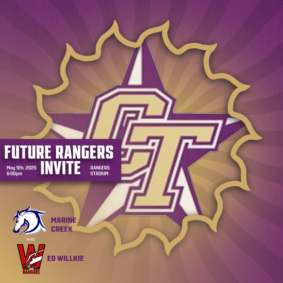 CTHS_RangersFB's tweet photo. Calling all Ranger Alumni &amp; Future Rangers
HC @RicklanHolmes requests your
presence on the field w/ Coaches/Players during the 2025 spring game/alumni reunion Please Come join us in Fellowship &amp; Fond Memories let’s show our Rangers the strength of Pride in Family. https://t.co/s8frRUDsQO