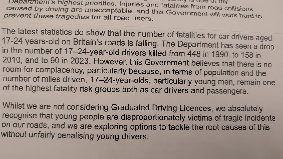 Beccy’s Godmother received this from Lilian Greenwood, Minister for the Future of Roads.