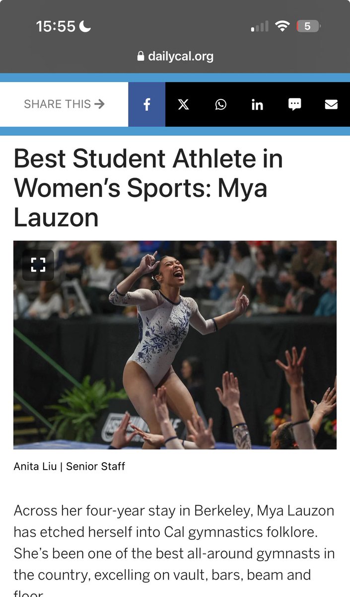 Daniel Gamboaโฟ๏ธ (@danielgamboadc) on Twitter photo For its 2025 edition of โBest of Berkeley,โ the Daily Cal has named Mya Lauzon of .<a href="/CalWGym/">Cal Womenโs Gymnastics</a> our best student-athlete in womenโs sports!
dailycal.org/2025-best-of-bโฆ For its 2025 edition of โBest of Berkeley,โ the Daily Cal has named Mya Lauzon of .<a href="/CalWGym/">Cal Womenโs Gymnastics</a> our best student-athlete in womenโs sports!
dailycal.org/2025-best-of-bโฆ