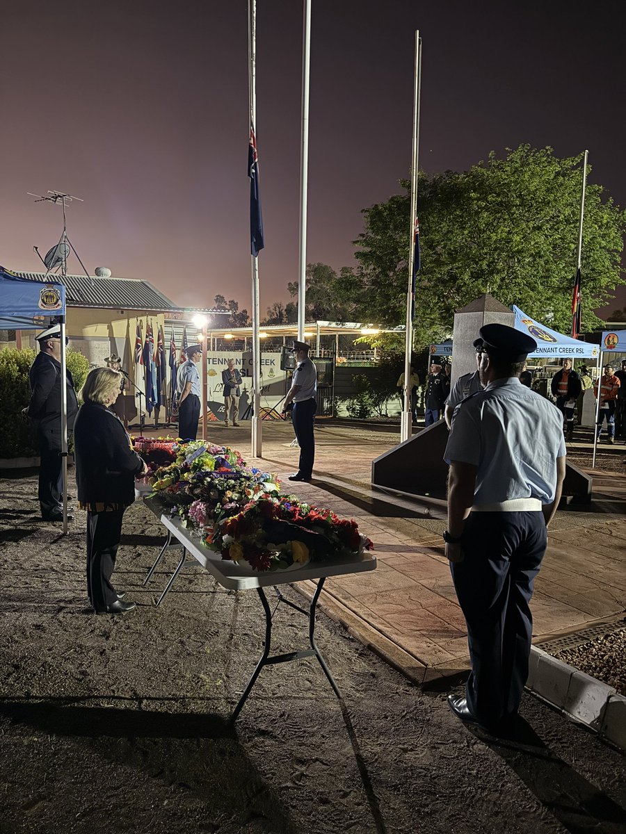 SteveEdgoMLA's tweet photo. A good turnout for this morning’s Dawn Service at the #TennantCreek RSL.

Great to see a number of young people including those from the #StarsFoundation and the #ClontarfFoundation at the service. https://t.co/zPcHsSTURa