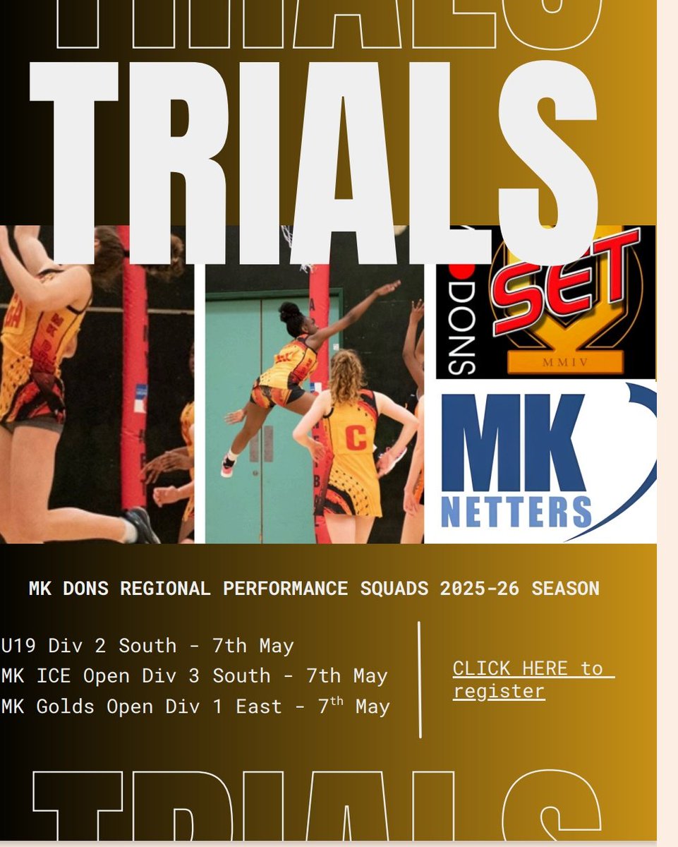 MK jr REGIONAL NETBALL (@mk_netball) on Twitter photo U19 Regional Trials- Click the link below 👇 
cognitoforms.com/MKNettersDons/… U19 Regional Trials- Click the link below 👇 
cognitoforms.com/MKNettersDons/…