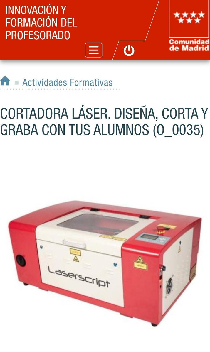 ¡Lleva la innovación al aula con tecnología 3D!
#CTIF_MadridOeste organiza un curso presencial de diseño y creación 3D y uso de cortadoras láser clave para fomentar la competencia digital.
Más información: ⬇️⬇️ innovacionyformacion.educa.madrid.org/actividades/co…
 #IF_CMadrid
