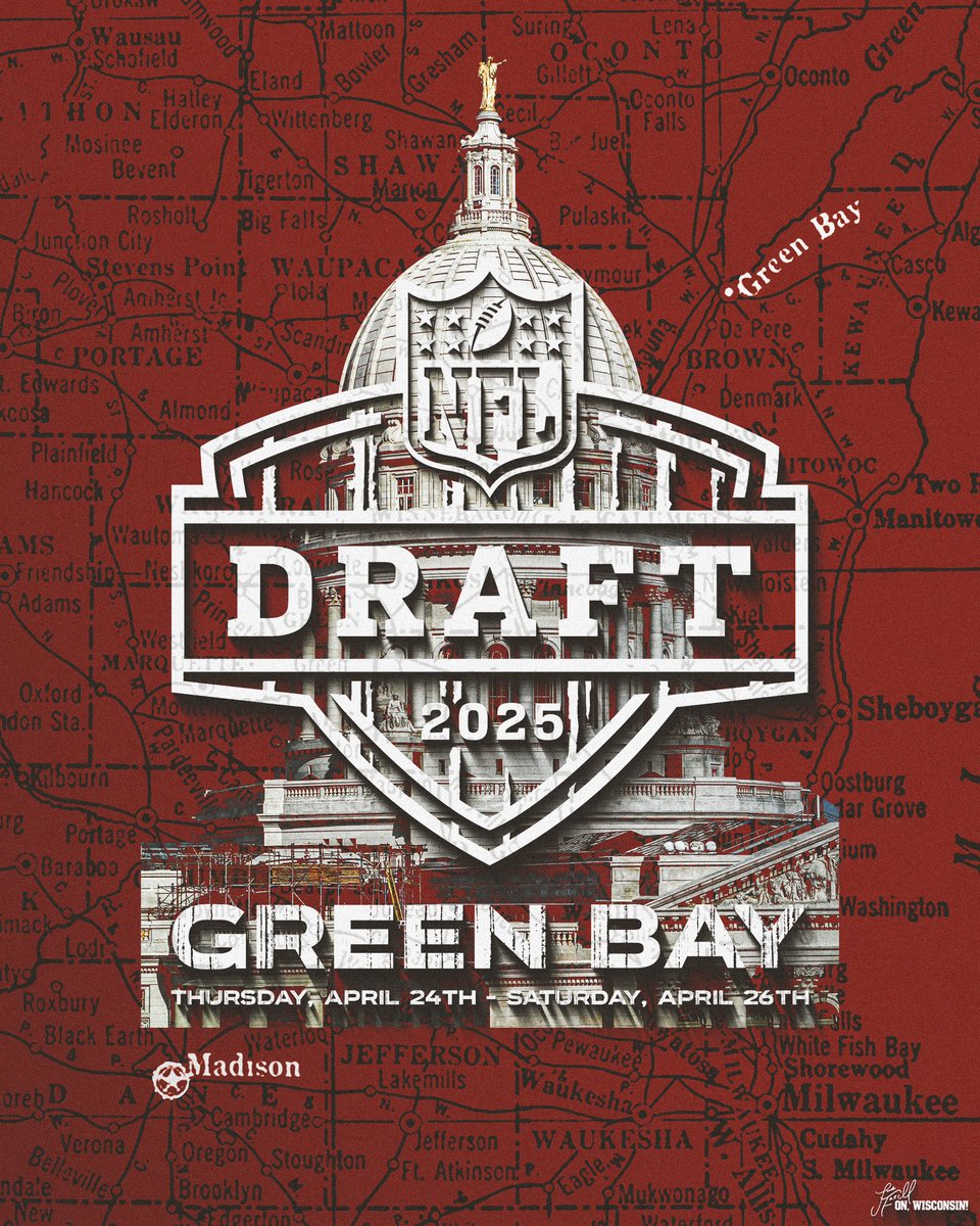 no better place for the Draft than right here in Wisconsin 🙌

#OnWisconsin x #NFLDraft starts tonight!
