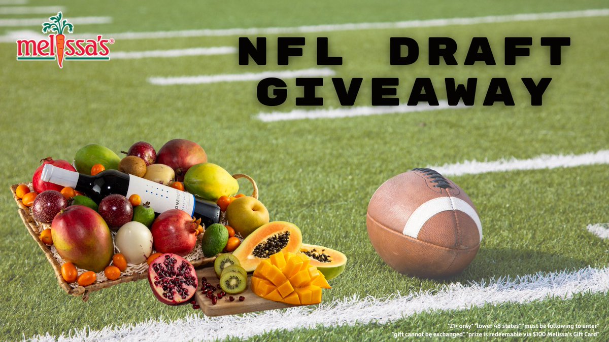 T-minus one hour until the #NFLDraft!! ⌛️👏

We're giving away a #MelissasProduce gift basket to 1 lucky football fan 🎁 enter below for your chance to win!

🏈 Share &amp; like this post
🏈 Reply with your favorite #NFL team
🏈 Tag a friend!

#giveaway