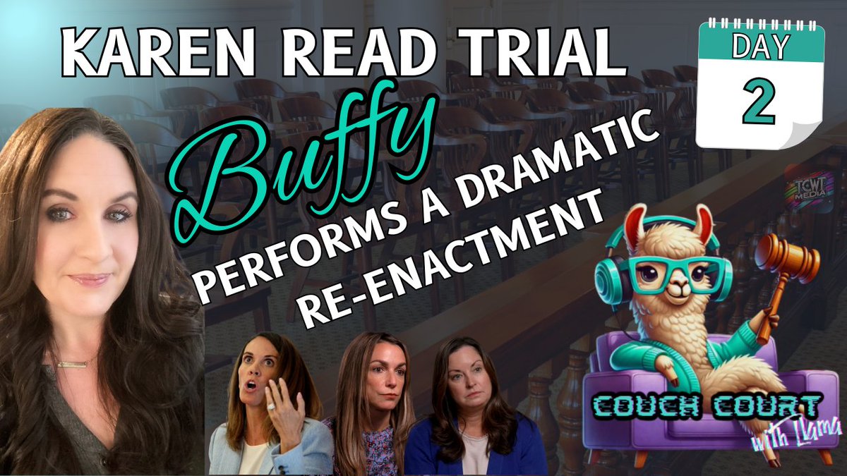 TCWTMedia's tweet photo. πποΈ Yesterday's courtroom drama was wild β but you havenβt really seen it until youβve seen Buffyβs hilarious re-creation of a conversation between Karen Read, Kerry Roberts and Jen McCabe.
https://t.co/AdYNfqjUtY
Join us daily for the fun!
#CouchCourtLIVE #KarenReadTrial https://t.co/AnsdcALeG5