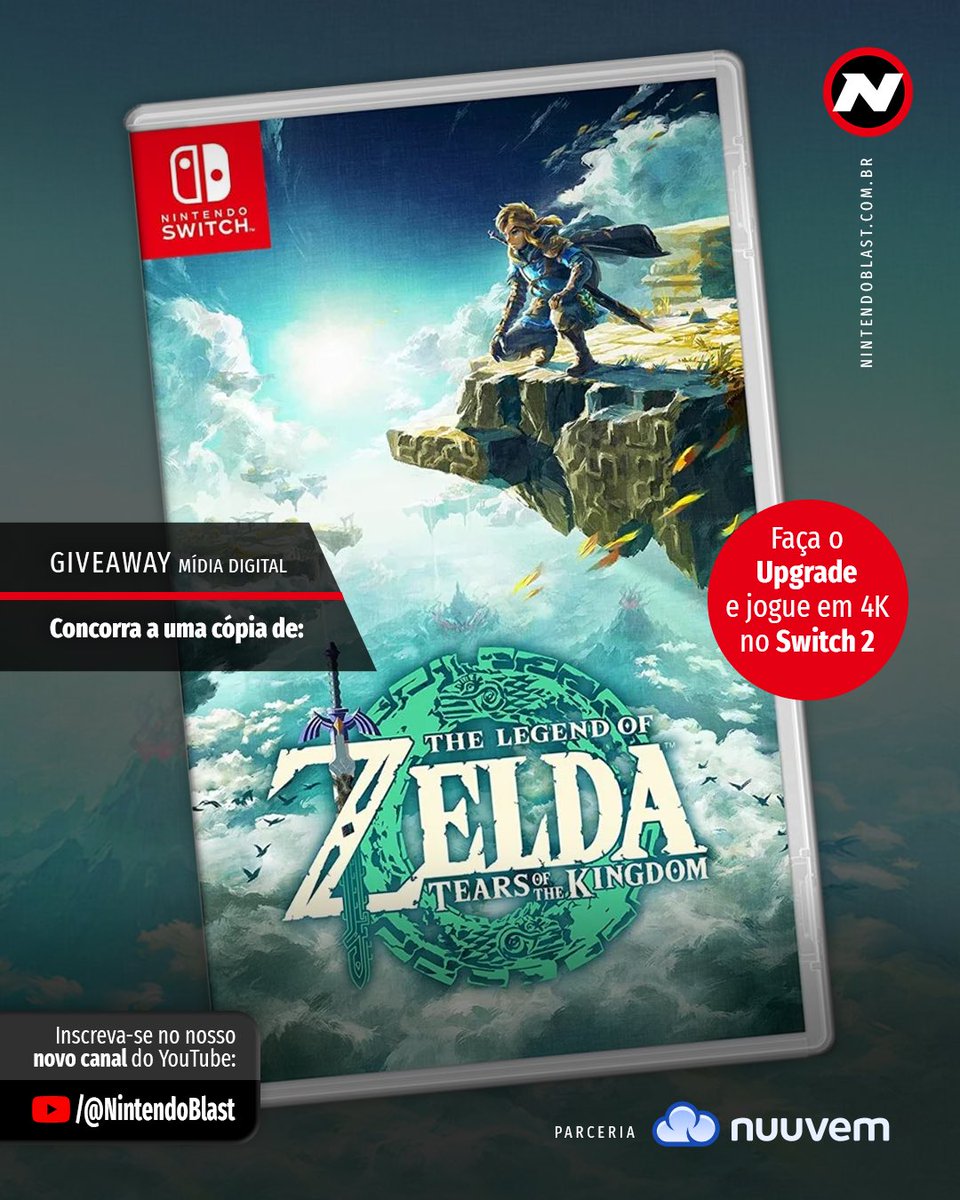 Nintendo Blast (@nintendoblast) on Twitter photo #Giveaway Zelda Tears of the Kingdom (Switch)
💬 COMO CONCORRER?
- Siga <a href="/nintendoblast/">Nintendo Blast</a> e <a href="/nuuvem/">Nuuvem.com</a>
- Inscreva-se no youtube.com/@NintendoBlast
- Curta ❤️ + RT este post
- Comente marcando um amigo, e diga se você vai jogar ele no Switch 1 ou 2!
Resultado: 30/04/2025
Boa sorte! #Giveaway Zelda Tears of the Kingdom (Switch)
💬 COMO CONCORRER?
- Siga <a href="/nintendoblast/">Nintendo Blast</a> e <a href="/nuuvem/">Nuuvem.com</a>
- Inscreva-se no youtube.com/@NintendoBlast
- Curta ❤️ + RT este post
- Comente marcando um amigo, e diga se você vai jogar ele no Switch 1 ou 2!
Resultado: 30/04/2025
Boa sorte!
