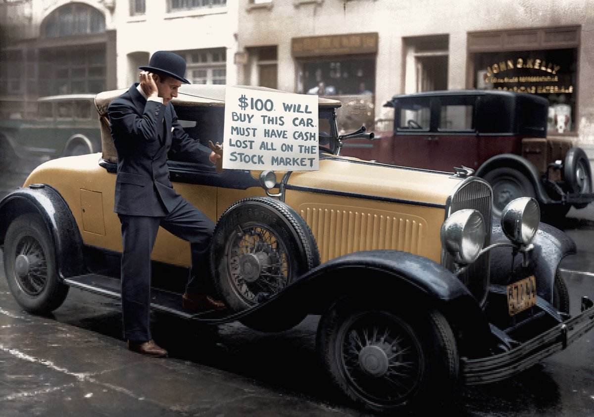 JamesLucasIT's tweet photo. 15. October 29th, 1929 the last day of the stock market crash that would become known as Black Tuesday. https://t.co/WH3UbHF2DF