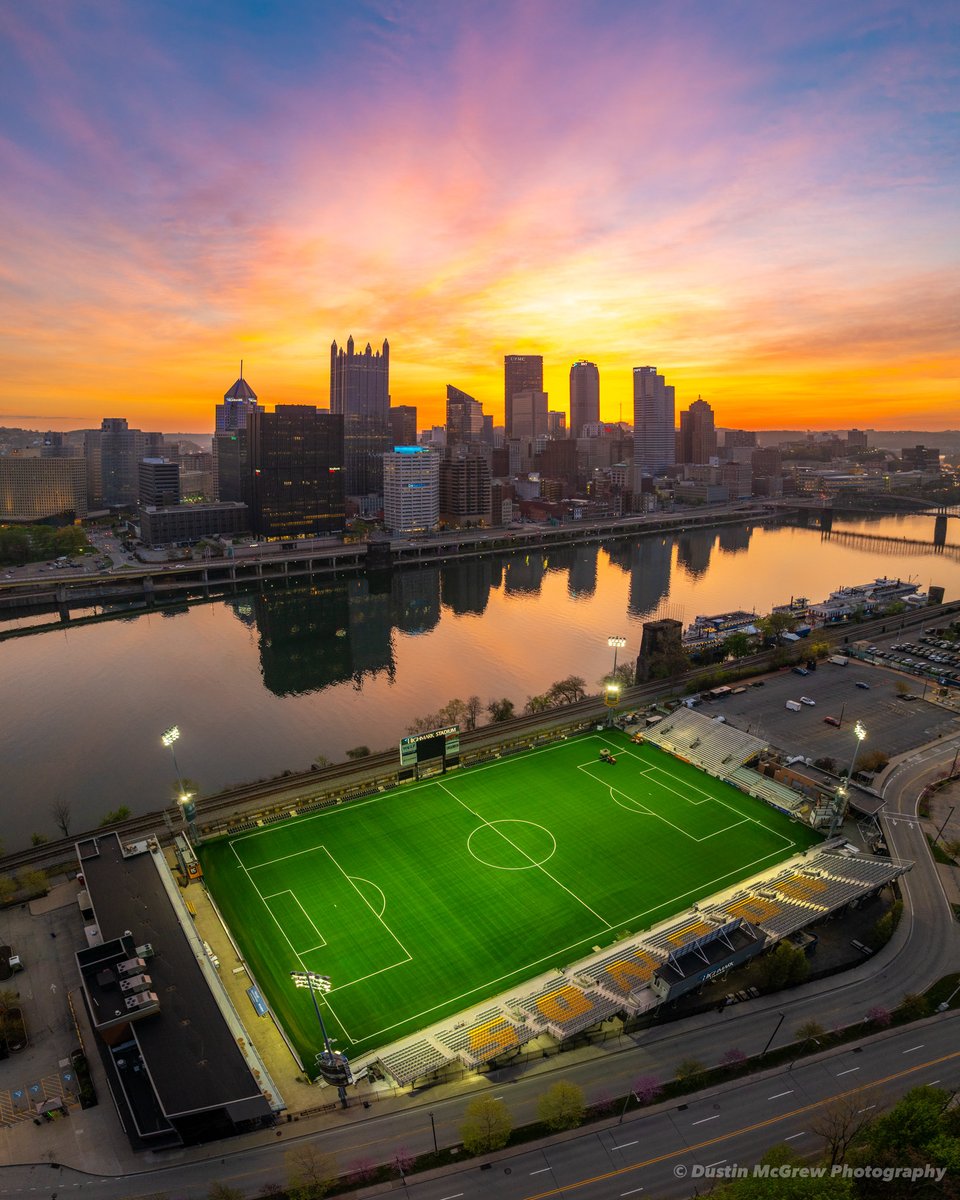 Dustin McGrew (@dmcgrew) on Twitter photo Adding another stadium to my collection of aerial stadium photos here in #Pittsburgh! This morning I noticed the lights were on at the <a href="/RiverhoundsSC/">Pittsburgh Riverhounds SC</a> stadium so I flew over there just as peak color during sunrise was hitting. Really happy with how this one turned out! Adding another stadium to my collection of aerial stadium photos here in #Pittsburgh! This morning I noticed the lights were on at the <a href="/RiverhoundsSC/">Pittsburgh Riverhounds SC</a> stadium so I flew over there just as peak color during sunrise was hitting. Really happy with how this one turned out!