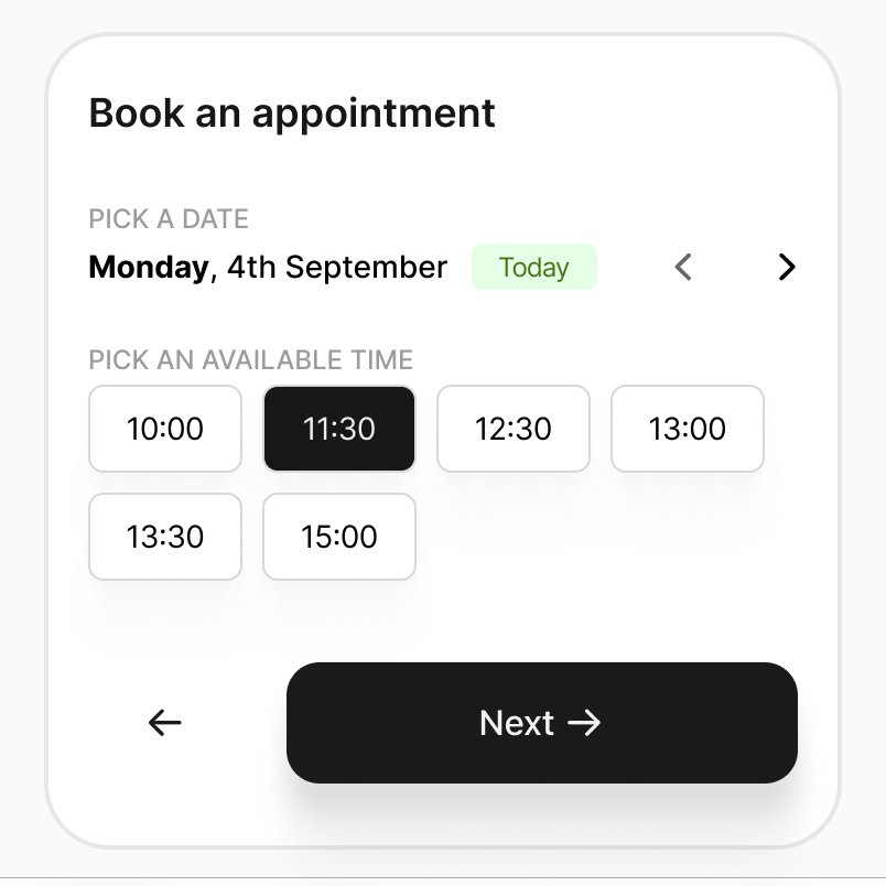 Date / time picker for an upcoming app redesign.