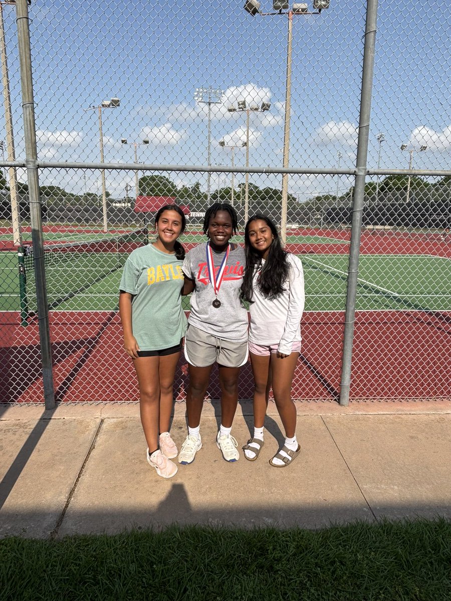 Congratulations Cydni! 3rd place Girls Singles in the FBISD District Tennis Tournament. So proud of you Cydni! What a great tennis career! Not only is she a great tennis player, she is an even better person. It was an honor coaching her these past 4 years! <a href="/THS_Tigers/">Travis High School</a>