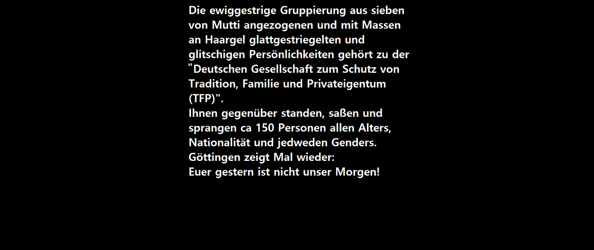 kommando161's tweet photo. Willkommen am Auditorium #Göttingen
Man schreibt das Jahr 2025 und trotz alledem stecken einige Personen mit ihrer Meinung noch im Jahre 0. https://t.co/tRczQSalMb