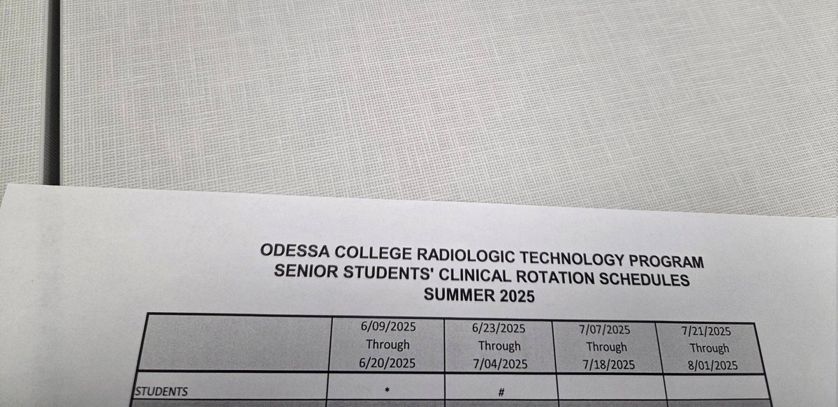 amorsitoo143's tweet image. I got my clinical schedule for the summer ☀️ 
I am so excited but yet so nervous to be a senior! Time has definitely flown by! It feels as if it was just yesterday that I was finishing my pre-reqs to apply to the program. 

#PositivelyOC #Radtechstudent