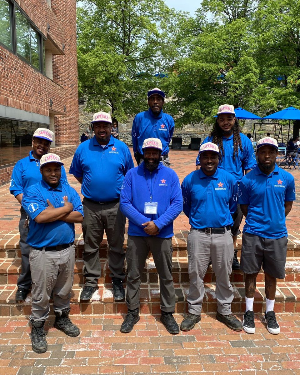 Our Georgetown BID Street Services Team is pumped to rock @capitals hats to show our support as they battle their way to the Stanley Cup! 💪🏒 We're loving the playoff energy - especially watching the games from a Georgetown bar or restaurant. LET’S GO CAPS! ❤️💙 #ALLCAPS