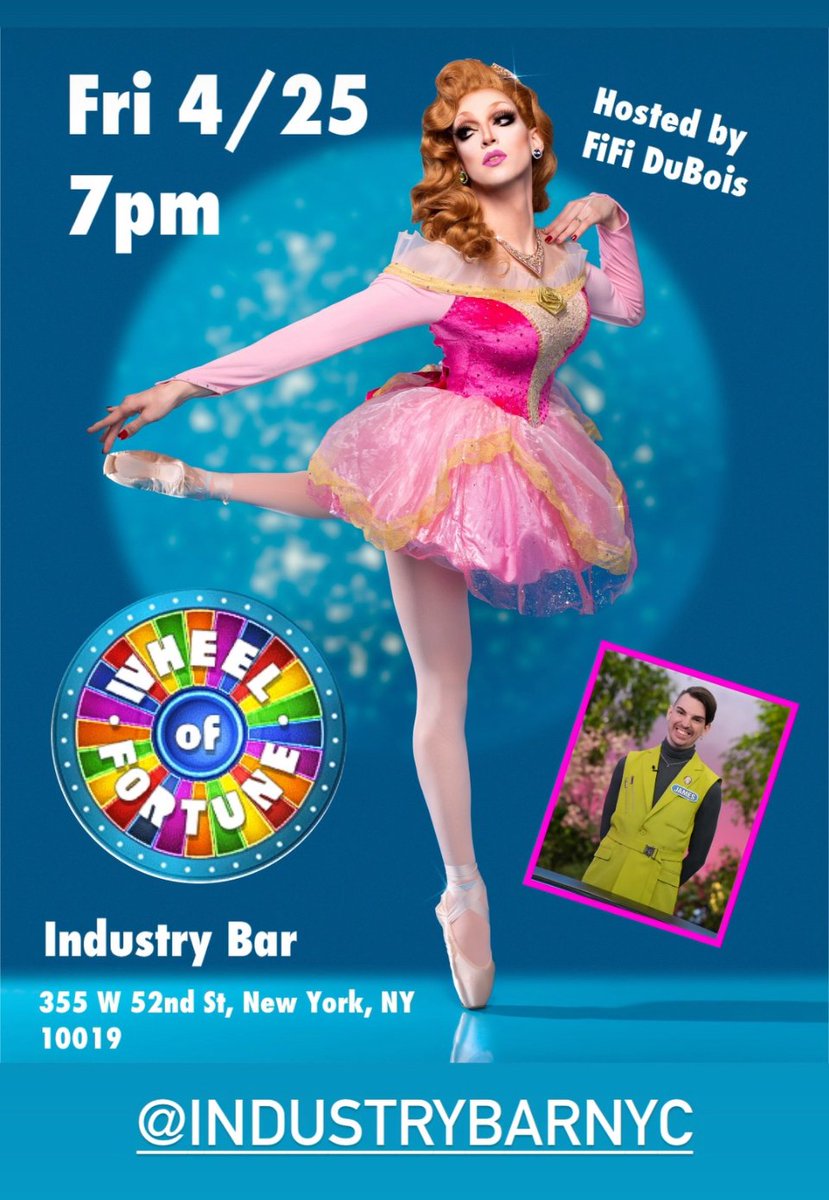 WheelRob (@wheelrob10) on Twitter photo Hey, Wheel fans in NYC! You won't be able to watch Friday's episode on <a href="/ABC7NY/">Eyewitness News</a> due to the NFL Draft, so we'll be screening it exclusively at Industry Bar on W 52 St. in Hell's Kitchen. Come by tomorrow at 7 PM (not 7:30!) to watch & cheer on James AKA Fifi Dubois! #WheelofFortune Hey, Wheel fans in NYC! You won't be able to watch Friday's episode on <a href="/ABC7NY/">Eyewitness News</a> due to the NFL Draft, so we'll be screening it exclusively at Industry Bar on W 52 St. in Hell's Kitchen. Come by tomorrow at 7 PM (not 7:30!) to watch & cheer on James AKA Fifi Dubois! #WheelofFortune