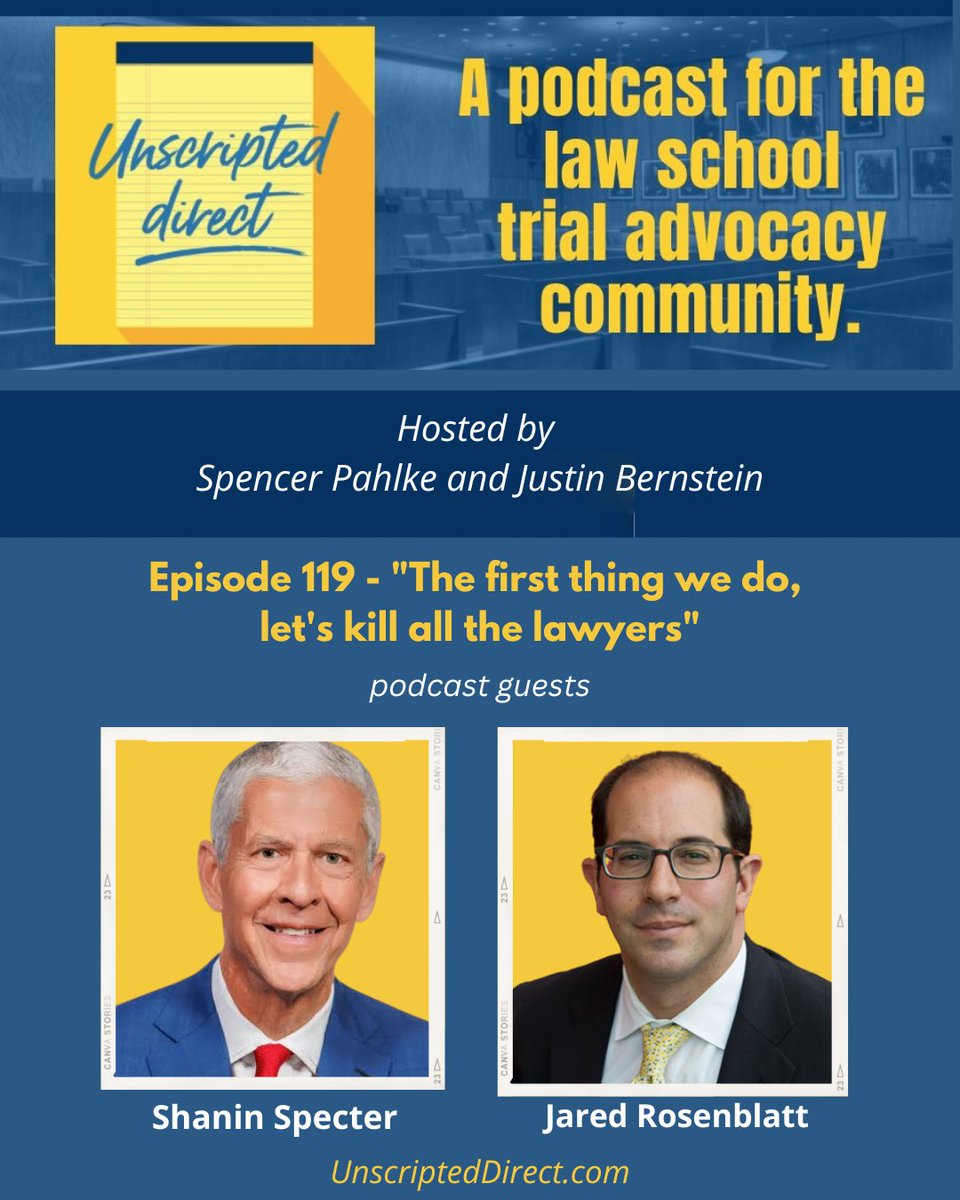 On this week's podcast, famed trial lawyer, Shannon Specter talks about how his firm &amp; other plaintiffs' firms are standing up for the Rule of Law + Jared Rosenblatt shares his Gavel Rankings calculations &amp; major storylines from the 2024-25 season + MORE! buzzsprout.com/1834655/episod…