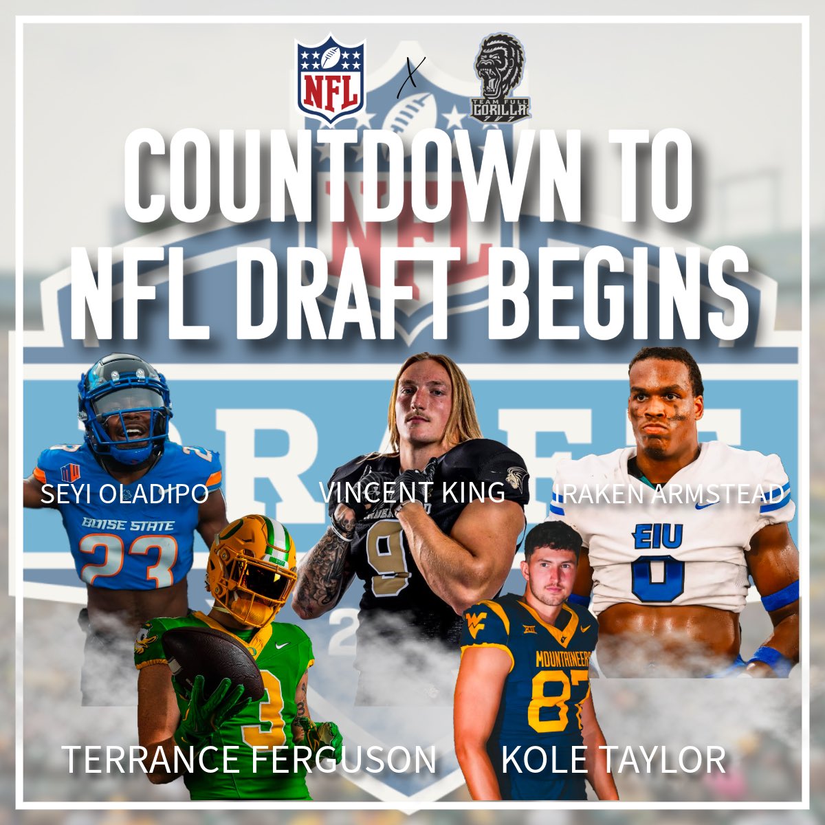 Team Full Gorilla (@teamfullgorilla) on Twitter photo Good luck tonight & over the weekend to all athletes realizing their dreams <a href="/NFLDraft/">NFL Draft</a> especially those <a href="/TeamFullGorilla/">Team Full Gorilla</a> alums <a href="/SeyixOladipo/">Seyi Oladipo</a> Terrance Ferguson <a href="/vincentking21/">Vincent King</a> <a href="/KoleTaylor3/">Kole Taylor</a> & <a href="/armstead_iraken/">Iraken Armstead II</a> a lot of blood, sweat, tears, & sacrifice has gone into this, time to cash Good luck tonight & over the weekend to all athletes realizing their dreams <a href="/NFLDraft/">NFL Draft</a> especially those <a href="/TeamFullGorilla/">Team Full Gorilla</a> alums <a href="/SeyixOladipo/">Seyi Oladipo</a> Terrance Ferguson <a href="/vincentking21/">Vincent King</a> <a href="/KoleTaylor3/">Kole Taylor</a> & <a href="/armstead_iraken/">Iraken Armstead II</a> a lot of blood, sweat, tears, & sacrifice has gone into this, time to cash