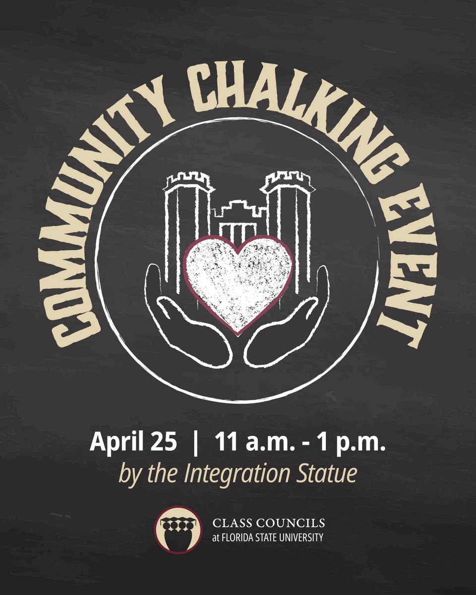 Join us Friday, April 25 for our community chalking event. All students are welcome to meet us at the Integration Statue from 11 a.m. - 1 p.m. Write tributes, messages of support, and kind words along the sidewalk (not on the brick, please!) We hope to see you there!