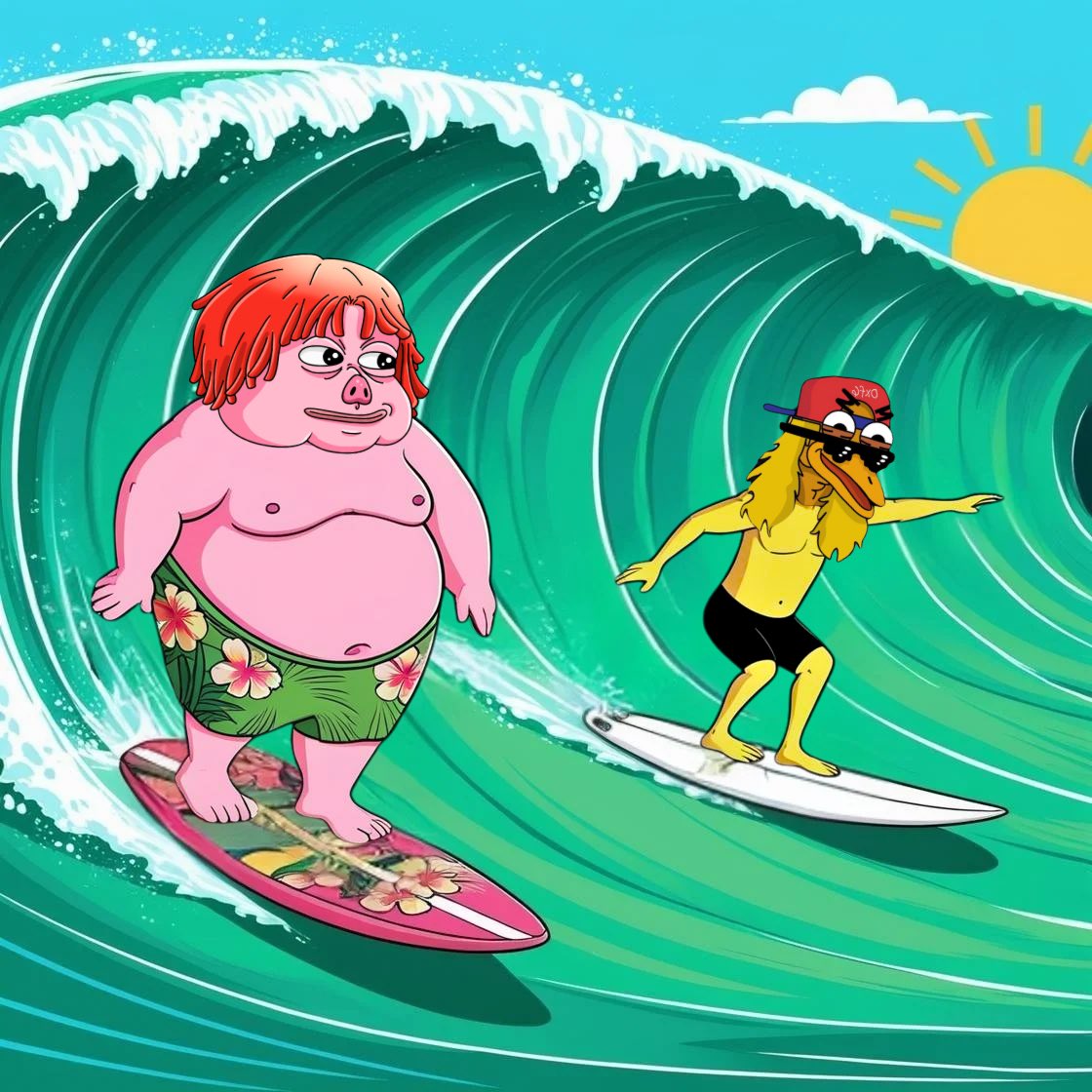 Fofar_Eth's tweet photo. $FOFAR and $BDOG (@Bird_DogERC) comfortably riding the green waves in the market. https://t.co/pWe7RS6EOM