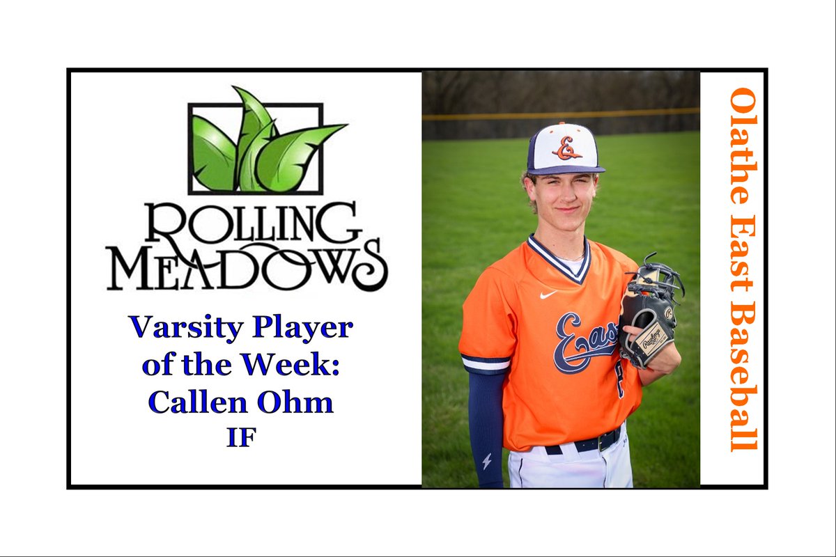 Another week, another key contributor for Varsity!  Callen Ohm carried a HOT bat last week, posting a .571 avg. Callen had some big hits in key moments and helped the team stay on the winning track.  Way to go Cal, you are the Rolling Meadows Landscape Varsity Player of the Week!