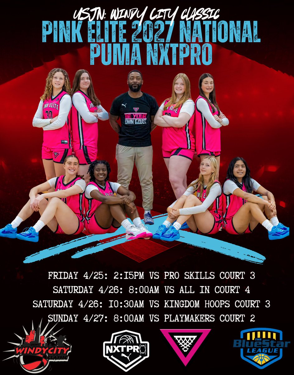 pinkelitebasketball (@pinkeliteclub) on Twitter photo Pink Elite 2027 National Puma NXTPro <a href="/USJN/">USJN</a> Windy City Classic! Come see our D1/D2 prospects compete! <a href="/amanimeeks3/">Amani Meeks</a> <a href="/akritzer_09/">Annabelle Kritzer</a> <a href="/KennadyKotowski/">Kennady Kotowski</a> <a href="/EmmaBirsa/">Emma Birsa</a> <a href="/MaceyM2027/">Macey Mills</a> <a href="/AubreySpy11/">Aubrey Spychalski</a> <a href="/lelanie_posada/">Lelanie_Posada</a> <a href="/MiaMolis/">Mia Molis</a> <a href="/_CoachAHill/">Coach Antwan Hill</a> Pink Elite 2027 National Puma NXTPro <a href="/USJN/">USJN</a> Windy City Classic! Come see our D1/D2 prospects compete! <a href="/amanimeeks3/">Amani Meeks</a> <a href="/akritzer_09/">Annabelle Kritzer</a> <a href="/KennadyKotowski/">Kennady Kotowski</a> <a href="/EmmaBirsa/">Emma Birsa</a> <a href="/MaceyM2027/">Macey Mills</a> <a href="/AubreySpy11/">Aubrey Spychalski</a> <a href="/lelanie_posada/">Lelanie_Posada</a> <a href="/MiaMolis/">Mia Molis</a> <a href="/_CoachAHill/">Coach Antwan Hill</a>