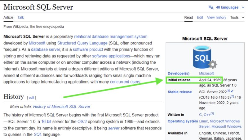 Happy birthday <a href="/SQLServer/">Microsoft SQL Server</a>  #35years #sqlArt
