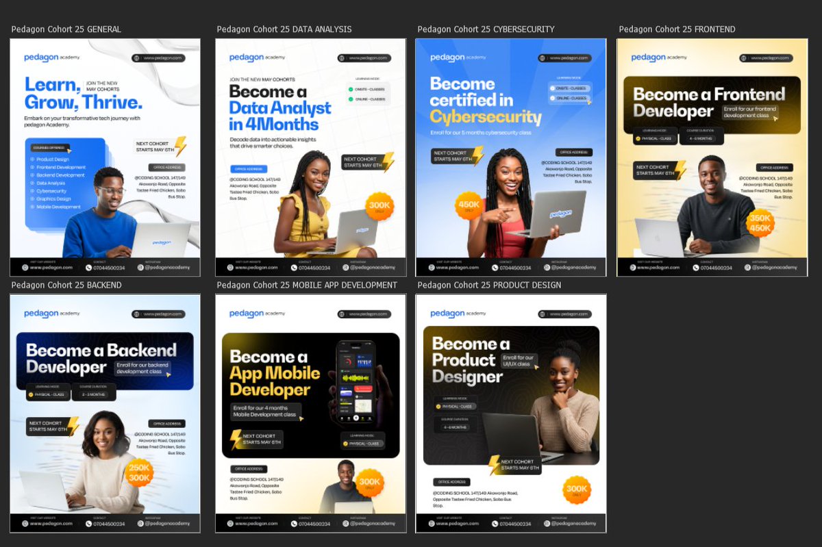 knightartistry's tweet image. Here are three of my favorite designs I created last week for Pedagon Academy.

Interested in any of these tech courses? Enroll now with Pedagon Academy and kickstart your journey!🥳

Have a wonderful weekend!🌴