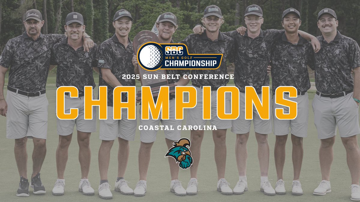 𝗖𝗛𝗔𝗡𝗧𝗜𝗖𝗟𝗘𝗘𝗥'𝗦 𝗧𝗔𝗞𝗘 𝗧𝗛𝗘 𝗧𝗜𝗧𝗟𝗘.

<a href="/CoastalMGolf/">Coastal Men's Golf</a>'s Jack Lee wins the final match in a playoff and secures the 2025 #SunBeltMGolf Championship title. ☀️⛳️