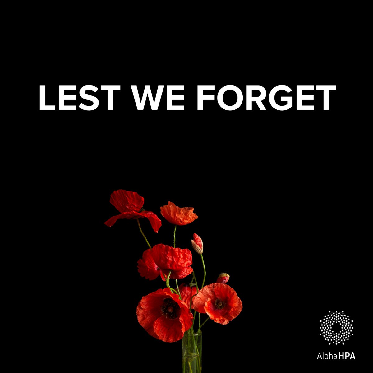 Today we remember and honour the brave men and women who have served our nation. 

Lest we forget. 
 
#ANZACDay #LestWeForget #WeAreAlphaHPA