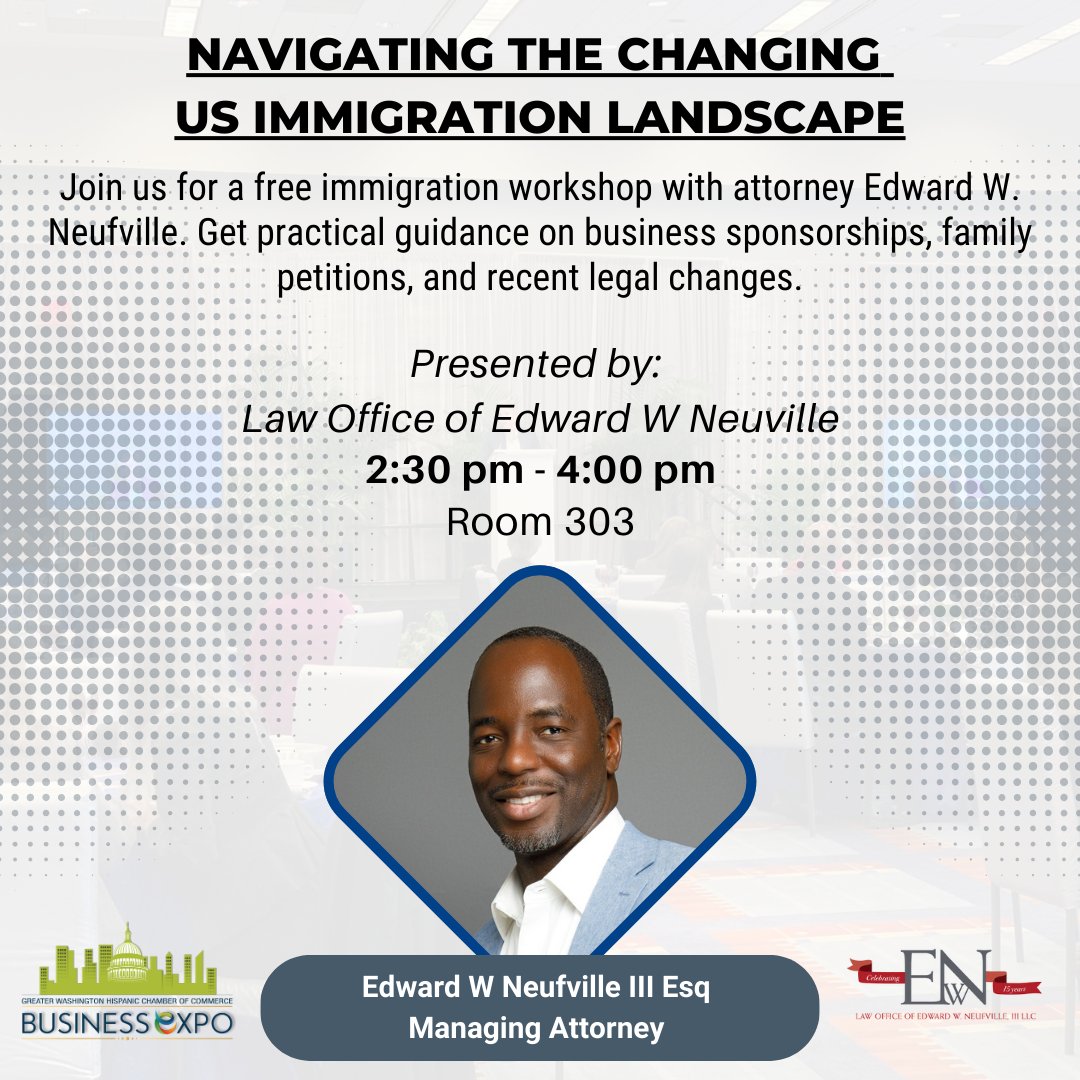 GWHCC's tweet image. 📢 FREE workshops at the #GWHCC Business Expo!
📅 Apr 29 | 🕐 1–4PM | 📍Walter E. Washington Convention Center

💡 AI Strategies (Verizon)
📋 Doing Biz w/ Events DC
🛂 Immigration Tips
💬 Expert Panel

Register ➡️ gwhcc.org/business-expo
#DCBiz #SmallBizSupport #GWHCCBizExpo