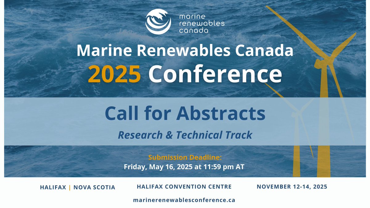 📢 Have research or technical work in #MarineRenewableEnergy to share? #MRC2025 is your opportunity to present to an international audience of industry leaders, innovators, and experts.

MRC is now accepting abstracts for the Research &amp; Technical Track at the 2025 Conference &amp;