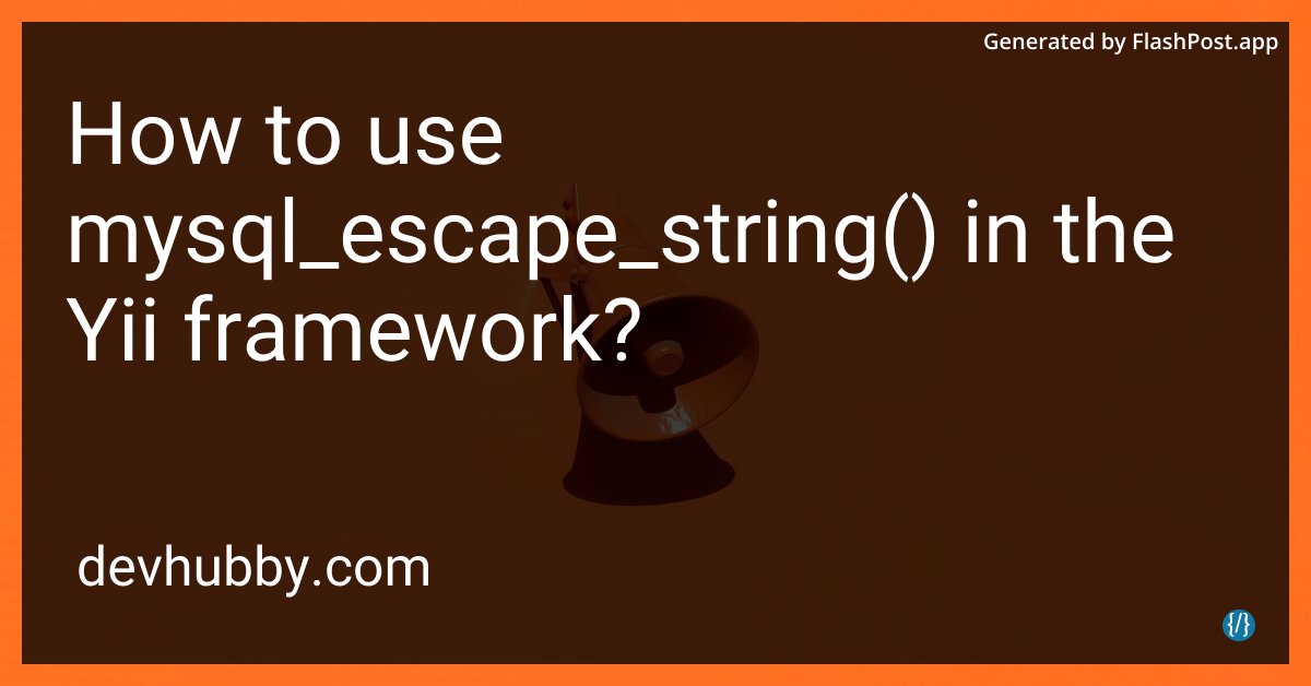 devhubbycom's tweet image. If I use mysql_escape_string() in Yii, will it finally pass the vibe check or will it just vibe on its own?&quot;

Source: devhubby.com/thread/how-to-…

#YiiTips #SQLTips #PHPTips #SecureWebDev #yiiframework #yii