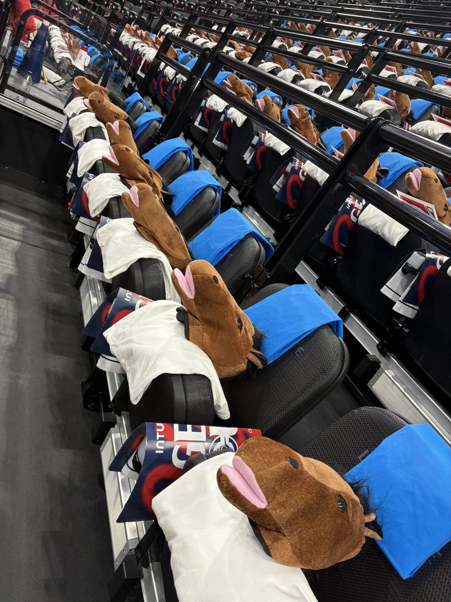 katywinge's tweet image. The Wall at Intuit Dome has horse hats tonight as a distraction tactic with the Nuggets in town.