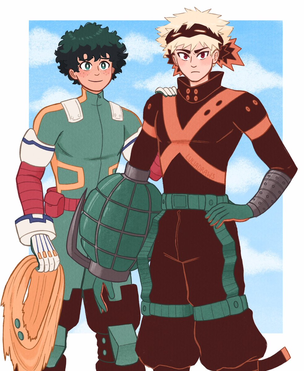 LuliaDraws's tweet photo. boys are back #mha #Bakugou #Deku https://t.co/qINhc6864Q